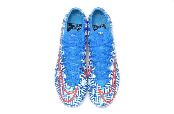 Nike Mercurial Vapor 13 Elite CR7 AG Flyknit 360 Soccers Cleats Shoes White Light Blue