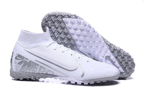 Nike Mercurial Superfly VII Elite TF Soccers Cleats Shoes All White