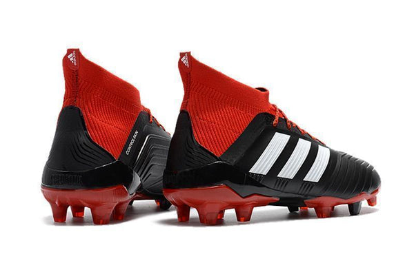 Adidas Predator 18.1 FG Soccer Cleats Core Black White Red - SocSports