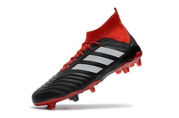 Adidas Predator 18.1 FG Soccer Cleats Core Black White Red - SocSports
