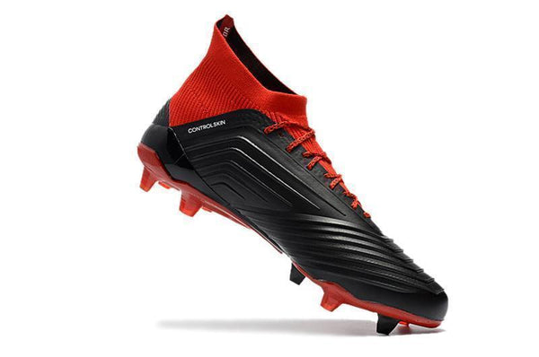 Adidas Predator 18.1 FG Soccer Cleats Core Black White Red - SocSports