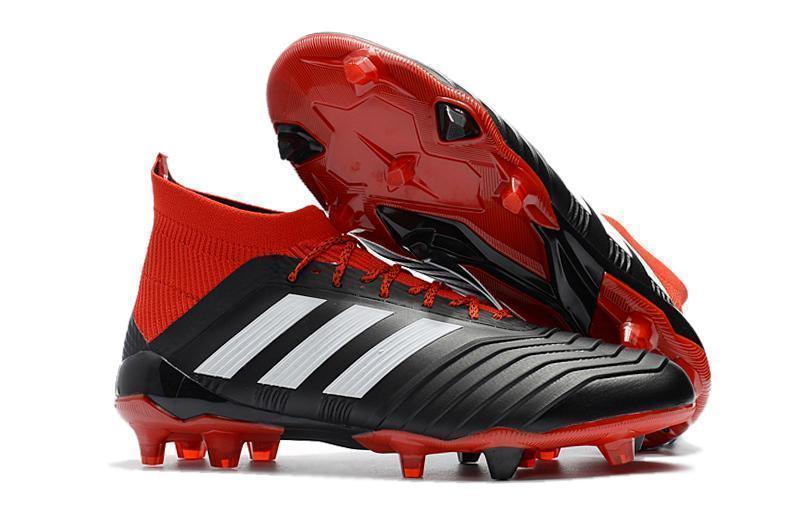 Adidas Predator 18.1 FG Soccer Cleats Core Black White Red - SocSports