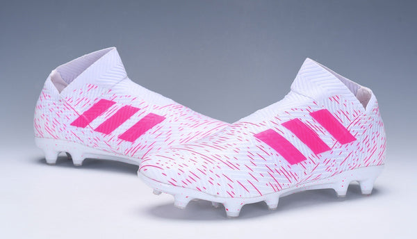 Adidas Nemeziz 18+ FG White Pink no Lace - SocSports