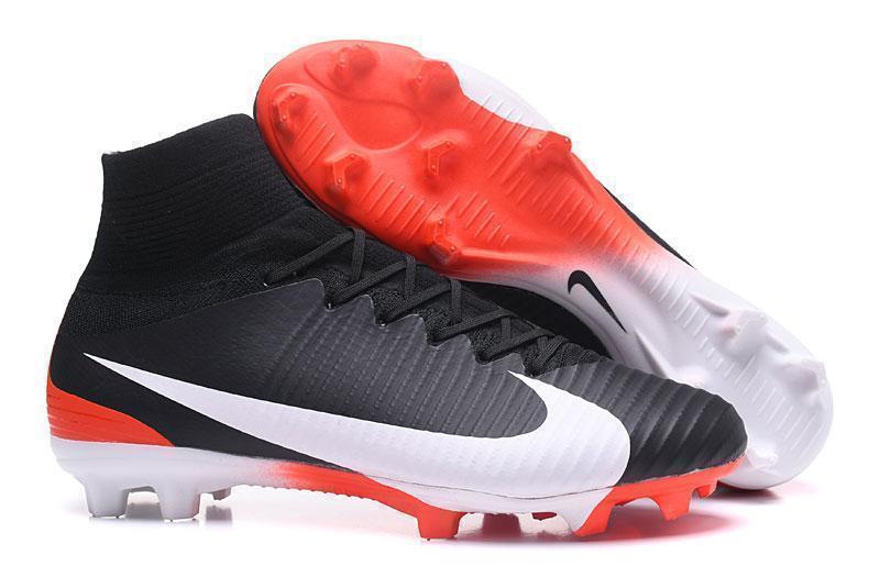 Nike Mercurial Superfly V FG Soccer Cleats Black Orange White - SocSports
