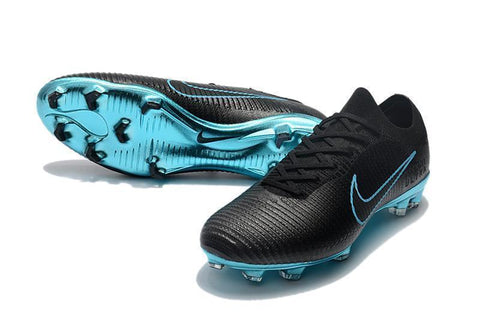 Nike Mercurial Vapor Flyknit Ultra FG Soccer Cleats Black Blue - SocSports