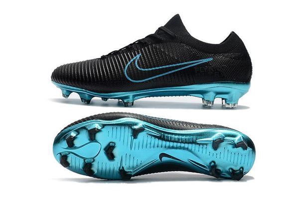Nike Mercurial Vapor Flyknit Ultra FG Soccer Cleats Black Blue - SocSports