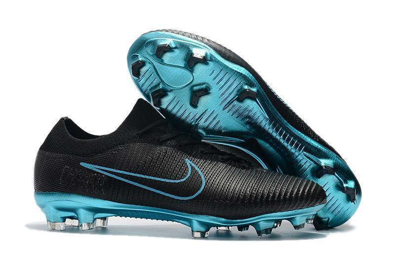 Nike Mercurial Vapor Flyknit Ultra FG Soccer Cleats Black Blue - SocSports