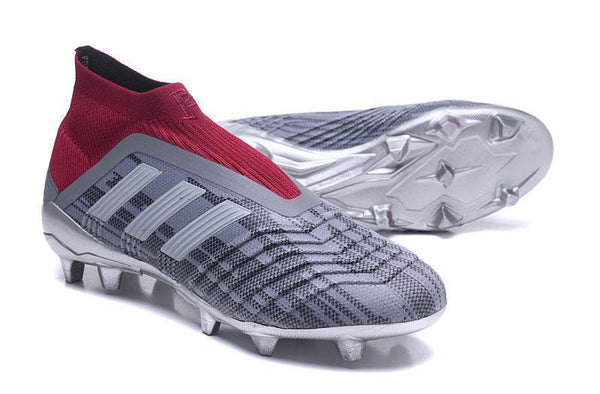 Adidas Predator 18+ Paul Pogba FG Soccer Cleats Iron Metallic Grey Red - SocSports