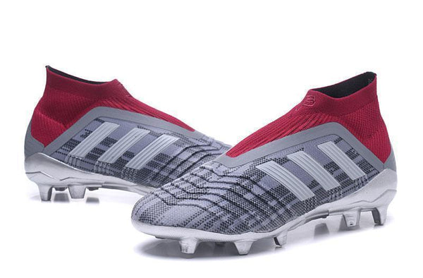 Adidas Predator 18+ Paul Pogba FG Soccer Cleats Iron Metallic Grey Red - SocSports