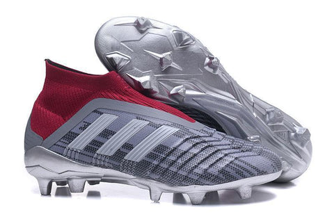 Adidas Predator 18+ Paul Pogba FG Soccer Cleats Iron Metallic Grey Red - SocSports