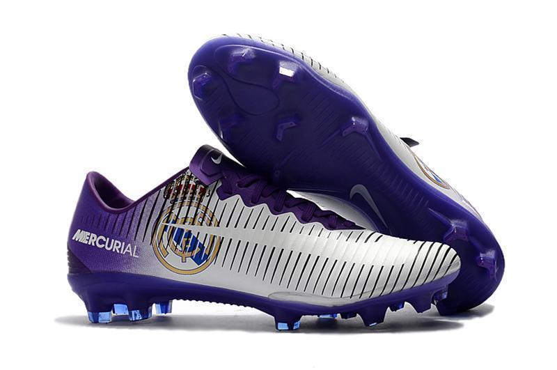 Nike Mercurial Vapor XI Real Madrid FG Soccer Cleats White Purple - SocSports