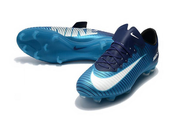Nike Mercurial Vapor XI FG Soccer Cleats Ice Blue White Black - SocSports