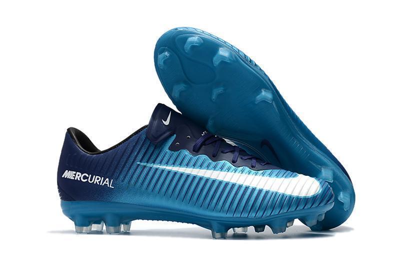 Nike Mercurial Vapor XI FG Soccer Cleats Ice Blue White Black - SocSports