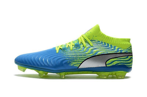 PUMA ONE 18.1 FG Soccer Cleats Blue Green Silver