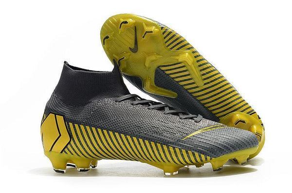NIKE Mercurial Superfly VI 360 Elite FG Yellow Stripe Grey - SocSports