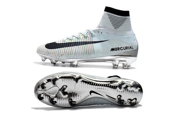 Nike Mercurial Superfly V CR7 FG Soccer Cleats Tint Black White Chrome - SocSports