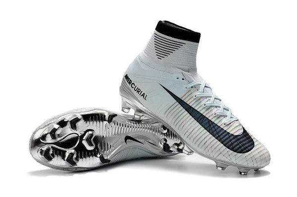 Nike Mercurial Superfly V CR7 FG Soccer Cleats Tint Black White Chrome - SocSports