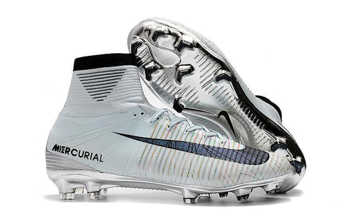 Nike Mercurial Superfly V CR7 FG Soccer Cleats Tint Black White Chrome - SocSports