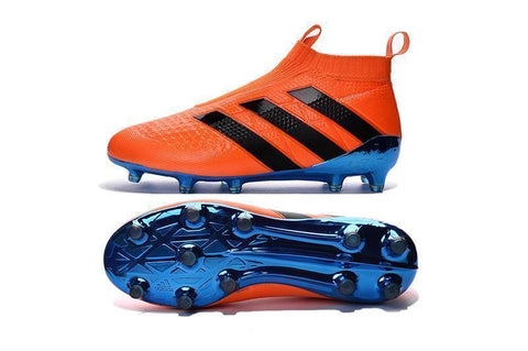 Adidas ACE 16+ Purecontrol FG/AG Soccer Cleats Dark Blue Orange Black - SocSports