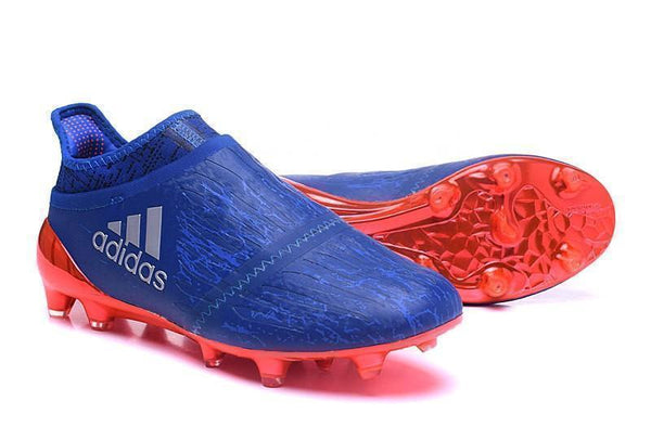 Adidas X 16+ Purechaos FG/AG Soccer Cleats All Blue Solar Red - SocSports