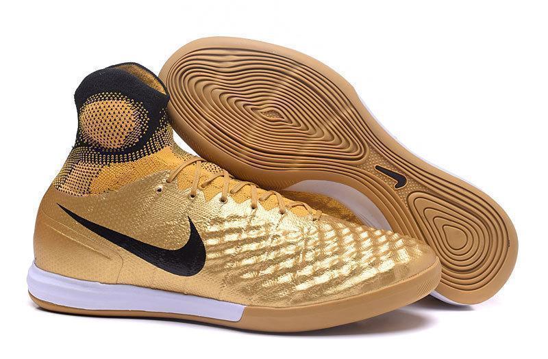 Nike MagistaX Proximo II IC Soccer Shoes Gold Black - SocSports