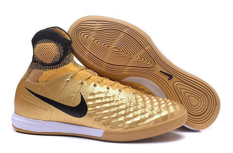 Nike MagistaX Proximo II IC Soccer Shoes Gold Black - SocSports
