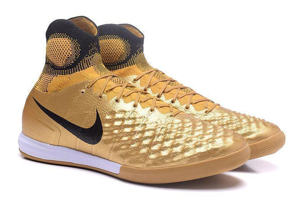 Nike MagistaX Proximo II IC Soccer Shoes Gold Black - SocSports