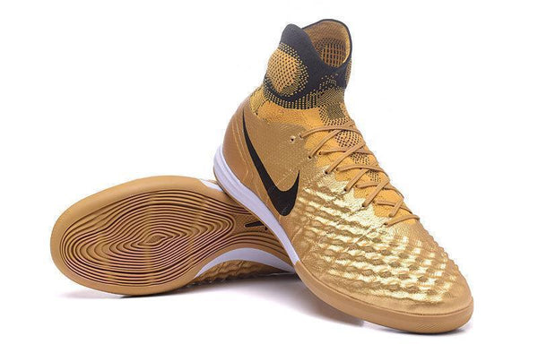 Nike MagistaX Proximo II IC Soccer Shoes Gold Black - SocSports