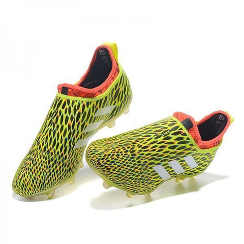 Adidas Glitch Skin 17 FG Soccer Shoes Fluorescent Green White Red - SocSports