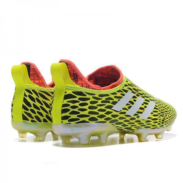 Adidas Glitch Skin 17 FG Soccer Shoes Fluorescent Green White Red - SocSports
