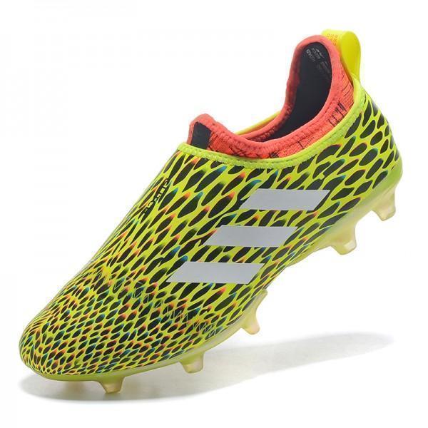 Adidas Glitch Skin 17 FG Soccer Shoes Fluorescent Green White Red - SocSports