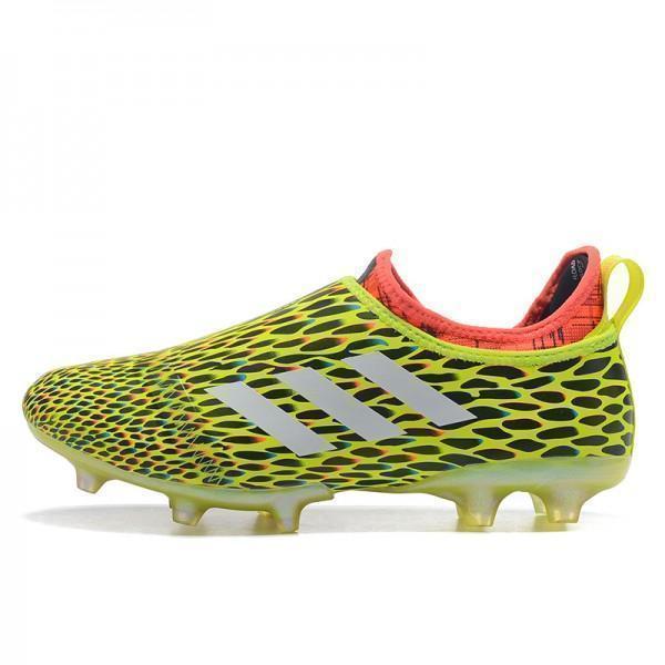 Adidas Glitch Skin 17 FG Soccer Shoes Fluorescent Green White Red - SocSports