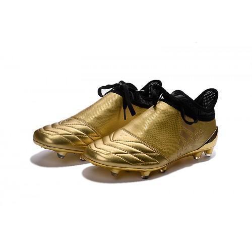 Adidas X 16+ Purechaos FG/AG Soccer Cleats Golden Black - SocSports