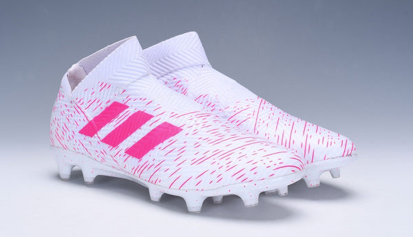 Adidas Nemeziz 18+ FG White Pink no Lace - SocSports