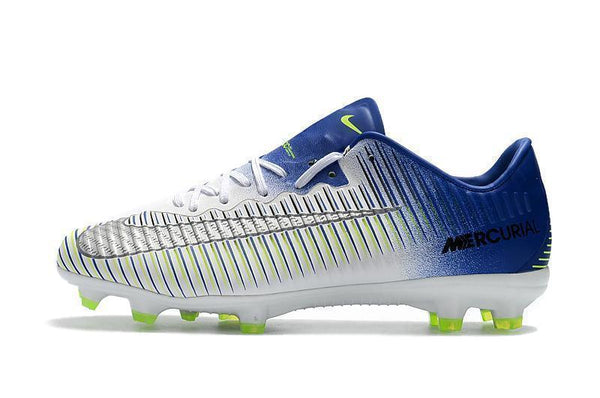Nike Mercurial Vapor XI FG Soccer Cleats White Blue Green - SocSports