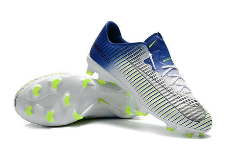 Nike Mercurial Vapor XI FG Soccer Cleats White Blue Green - SocSports