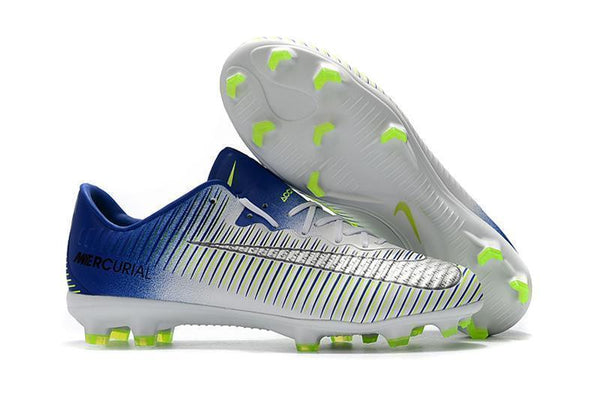 Nike Mercurial Vapor XI FG Soccer Cleats White Blue Green - SocSports