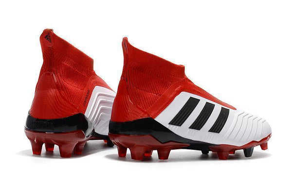 Adidas Predator 18+ FG Soccer Cleats White Solar Red Core Black - SocSports