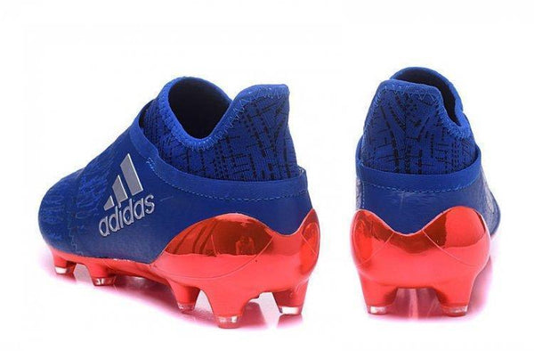 Adidas X 16+ Purechaos FG/AG Soccer Cleats All Blue Solar Red - SocSports