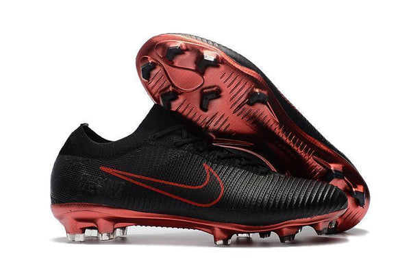 Nike Mercurial Vapor Flyknit Ultra FG Soccer Cleats Black Wine Red - SocSports