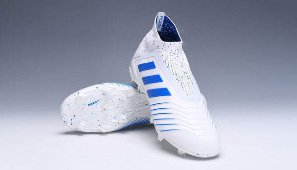 Adidas Predator 19.1 FG White Blue no Lace - SocSports