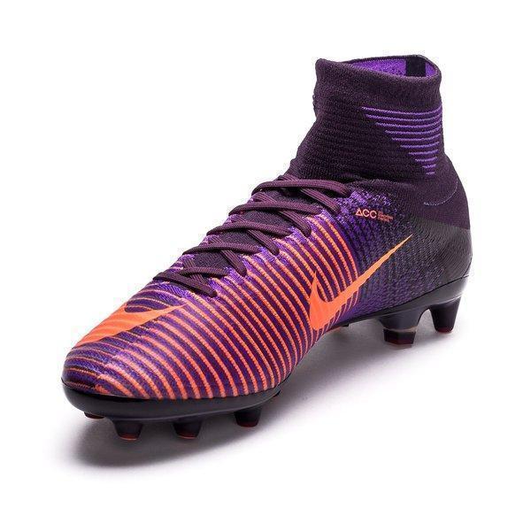 Nike Mercurial Superfly V AG Soccer Cleats Purple Bright Citrus - SocSports