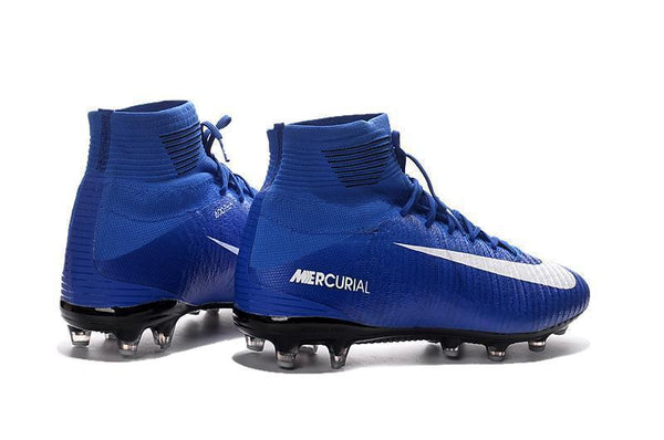 Nike Mercurial Superfly V AG Soccer Cleats Blue White - SocSports