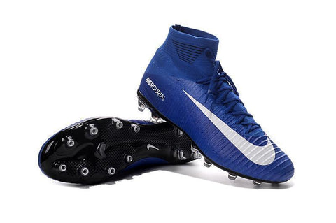 Nike Mercurial Superfly V AG Soccer Cleats Blue White - SocSports