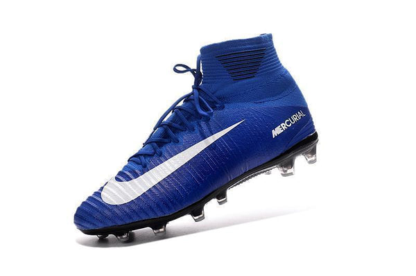Nike Mercurial Superfly V AG Soccer Cleats Blue White - SocSports