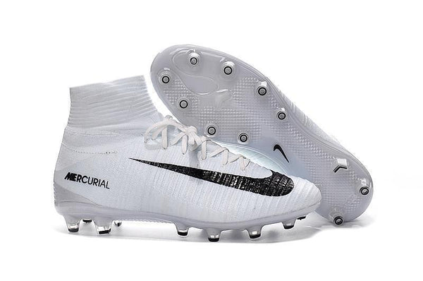Nike Mercurial Superfly V AG Soccer Cleats White Black - SocSports