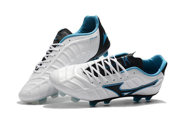 Mizuno Rebula V1 FG Soccer Cleats White Black Blue - SocSports