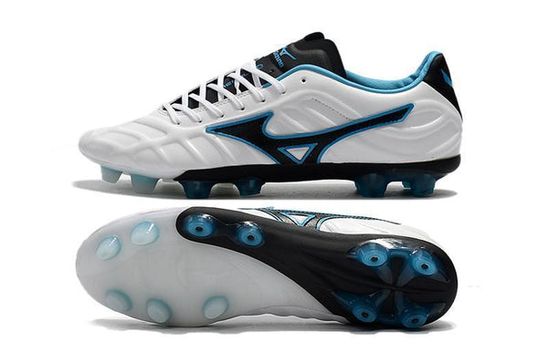 Mizuno Rebula V1 FG Soccer Cleats White Black Blue - SocSports