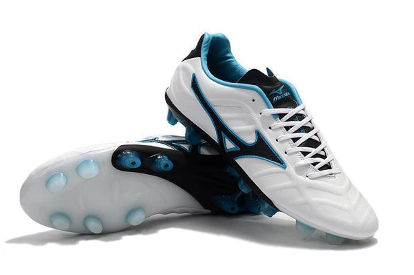 Mizuno Rebula V1 FG Soccer Cleats White Black Blue - SocSports
