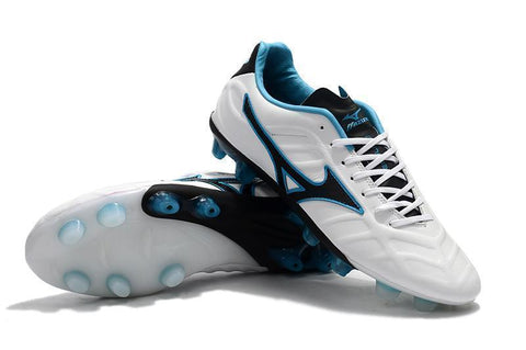 Mizuno Rebula V1 FG Soccer Cleats White Black Blue - SocSports